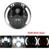 For Lada 4x4 Urban Niva Wrangler TJ JK LJ CJ Land Rover Defender Hummer Running Lights 7 Inch LED Headlight H4 Hi-Lo