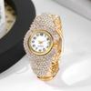 Vintage Quartz Zircon Wrist Watch Elegant Open Bangle Watches Personality Crystal Watches  Women