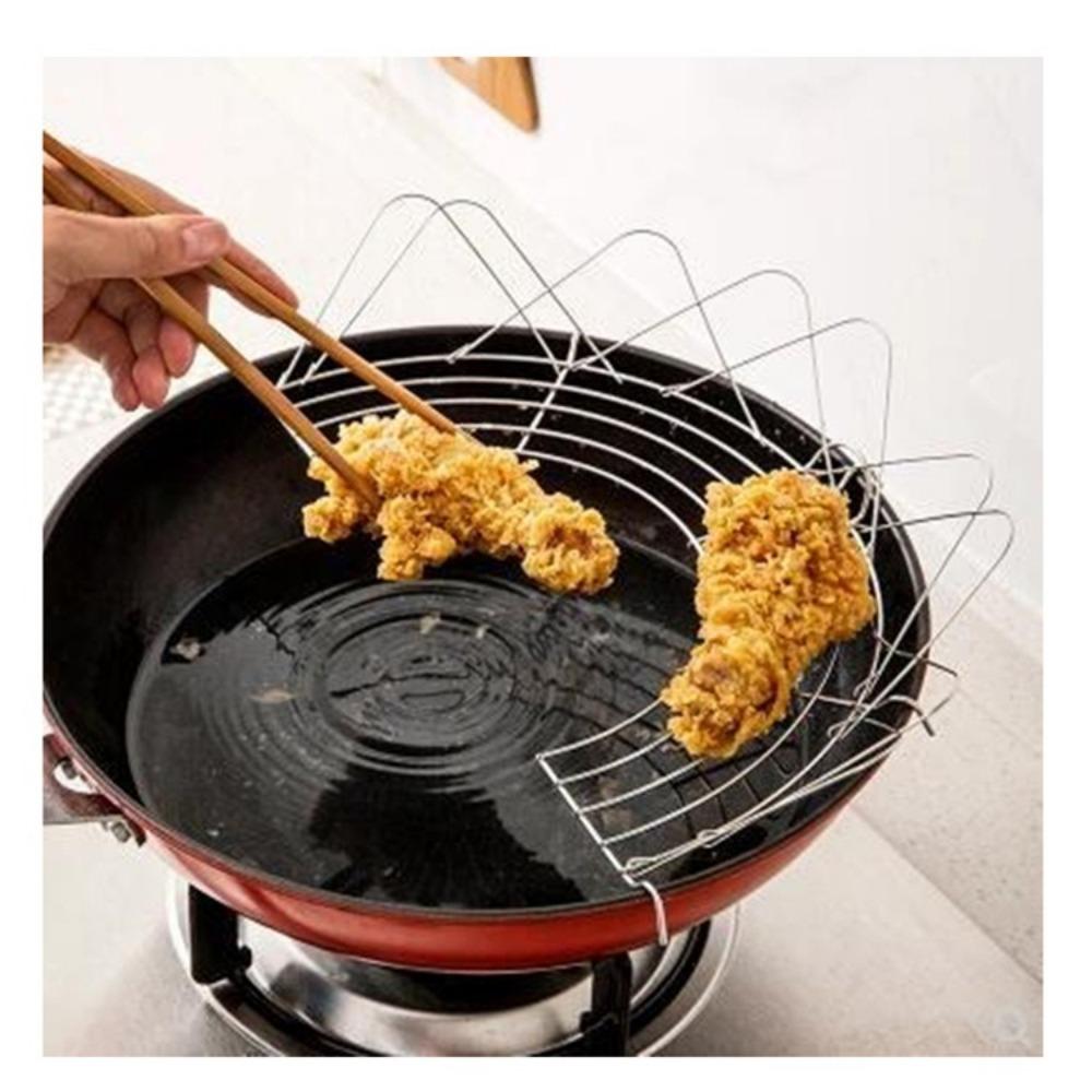 Подставка для фильтрации масла из нержавеющей стали, полукруглая, для слива при варке на пару, держатель для масла, подставка для жарки, кухонные гаджеты