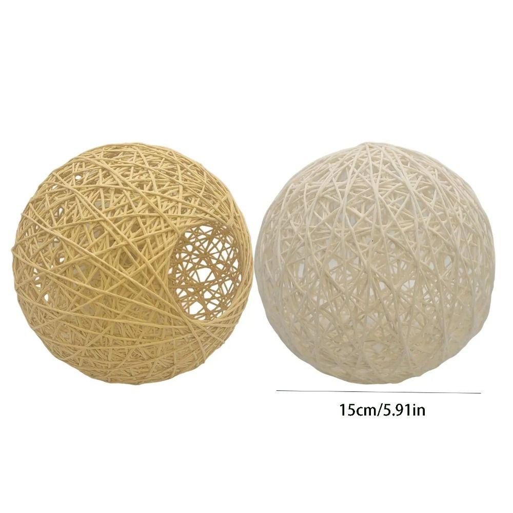 Round Pendant Light Shade Weaving Lamp Cover Lighting Fixture Vine Ball Lampshade  Home
