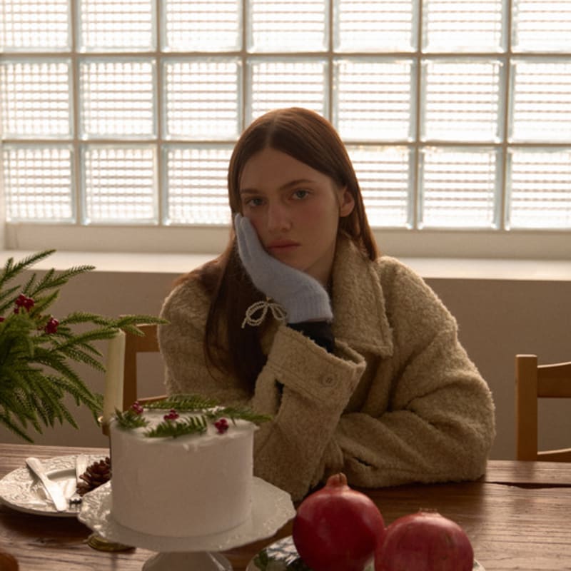 Летерие ПЕРЧАТКИ ANGORA RIBBON_СИНИЕ