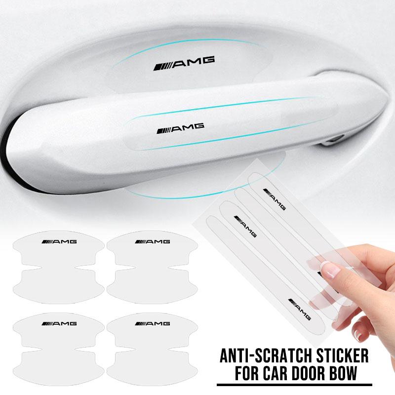 AABDR1 8Pcs Car Door Bowl Handle Protector Stickers Transparent Anti-scratch Caps For Mercedes Benz AMG W204 W213 W205 W211 W212 W176
