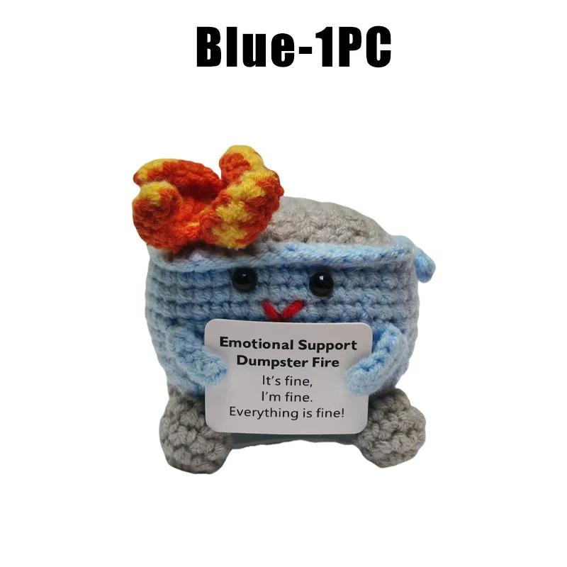 Вязание крючком мусорного контейнера Пожарная эмоциональная поддержка мусорного контейнера Пожарная поддержка коллега Позитивный Вязание крючком мусорного контейнера Пожарная кукла Игрушка Подарки