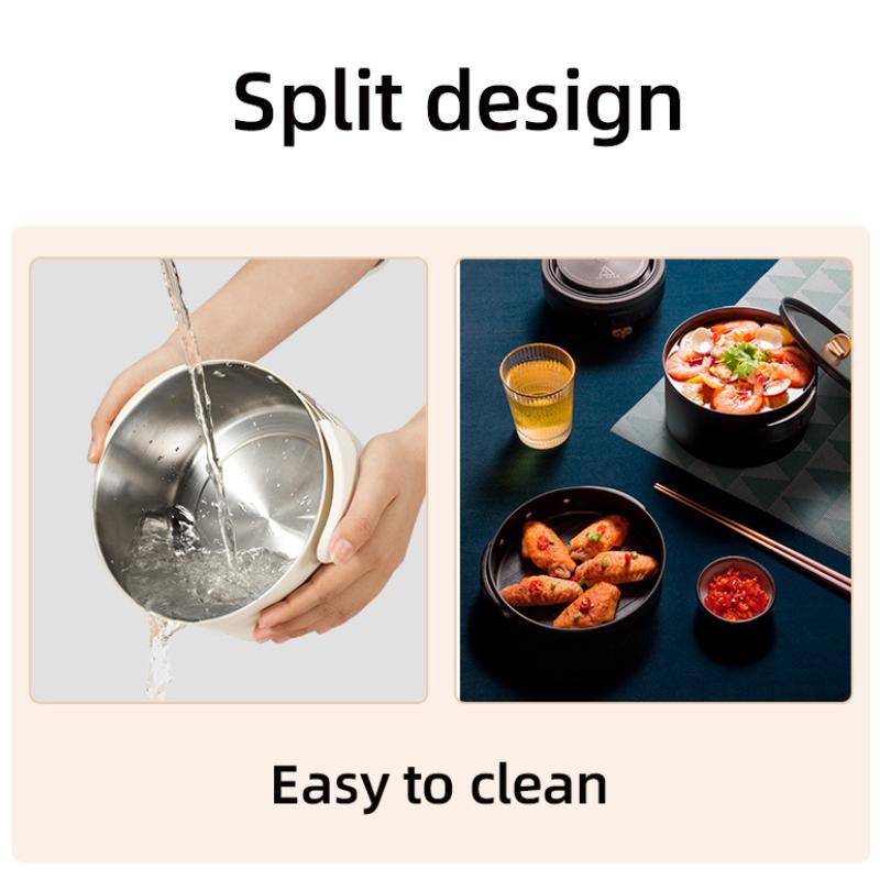 Folded Electric Cooking Pot Mini Portable Electric Skillet Split Type Frying Pan Travel Collapsed Multicooker Hotpot