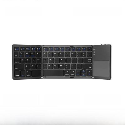Qianye B033 Ультратонкая Bluetooth-клавиатура Tri-Fold с тачпадом, совместимая с тремя системами