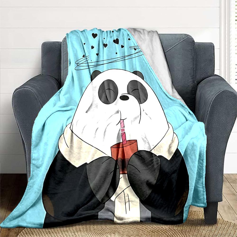 1 шт. Фланелевое покрывало We Bare Bears Легкое, Мягкое, Теплое, Всесезонное одеяло для дивана, кровати, путешествий, L1028063