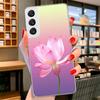 Lotus Blue White Flowers Cover Phone Case For Samsung Galaxy S26 S25 Edge S24 Ultra S23 S22 Plus S21 S20 FE Soft Fundas Shell Ga