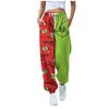 Women's Fashion Sport Christmas Printed Drawstring Pocket Casual Sweatpants Pants