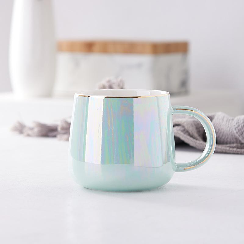 Керамическая кружка для воды высокой ценности с крышкой и ложкой, бытовая, термостойкая, офисная, маленькая, свежая и простая, в стиле минимализма