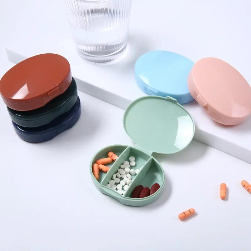 Portable 3 Girds Plastic Pill Box Health Care Travel Organizer Pill Cases Medicine Dispenser Storage Box Tiny Box Easy To Carry