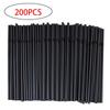 100-600 шт. одноразовые соломинки для питья, черные пластиковые соломинки длиной 21 см, гибкая соломинка для коктейлей для кухни, аксессуары для напитков