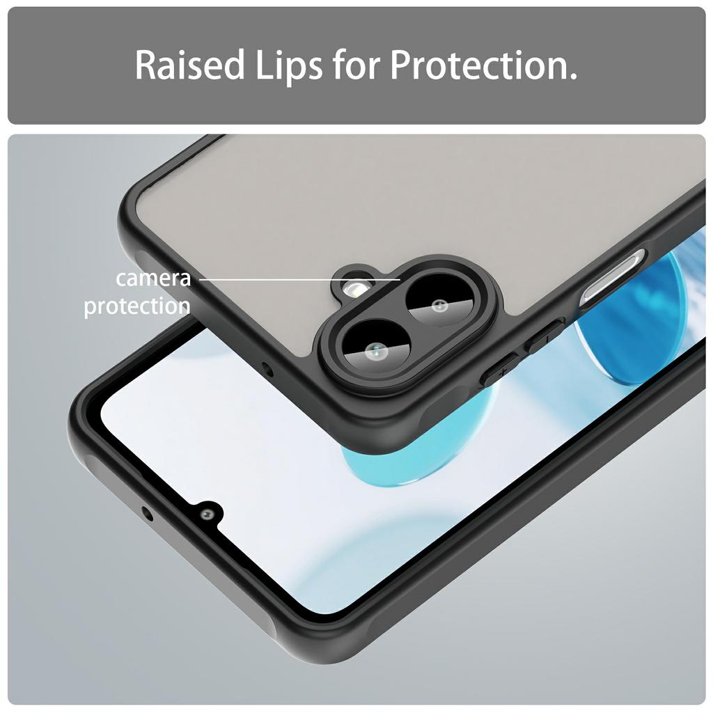 For Samsung Galaxy A07 4G Case Drop Proof Airbags Frosted Translucent PC+TPU Phone Back Cover
