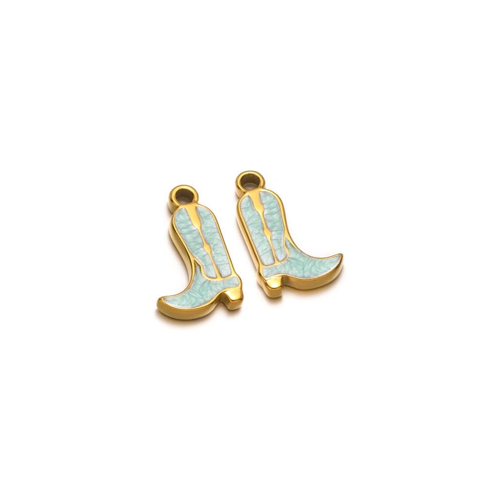 5pcs Stainless Steel Enamel Heart Star Martin Boot Shoes Charms for DIY Jewelry Necklace Bracelet Earring Making Accessories