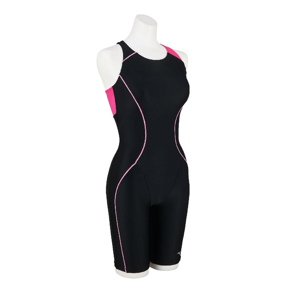 MIZUNO Stroke ONE Swimsuit N2JGD301 XL Size 96 Black x Cherry Pink All-in-One
