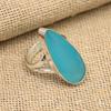 Blue Chalcedony Gemstone Handmade 925 Sterling Silver Jewelry Ring For Thanksgiving