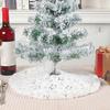 Mini Christmas Tree Skirt with Snowflake/Star Pattern Round Washable Xmas Party Tree Skirt Home Decoration