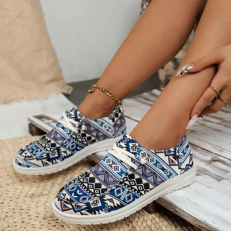 Fashion Women's Spring New Fashion Round Toe Flat Anti-Slip Walking Shoes Casual and Comfortable Shallow Mouth Walking Sports Shoes