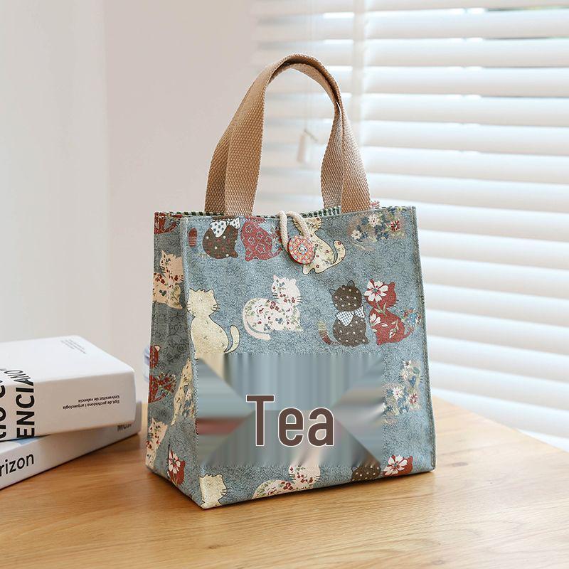 Fashionable Japanese Canvas Bento Bag - Stylish Lunch Tote for Office Workers and Moms