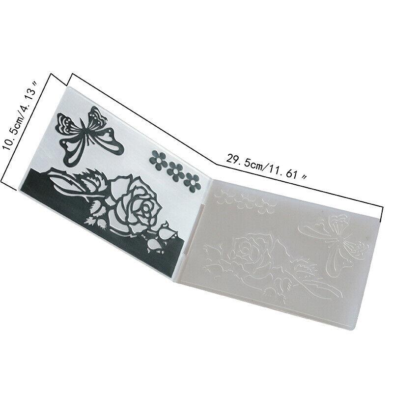 Flower Rose Branch Frame Plastic Embossing Folder for Scrapbooking DIY Photo Album Card Decor Art Template Plant Vine Rattan