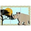 Картина из трех частей, печать на холсте Носорог