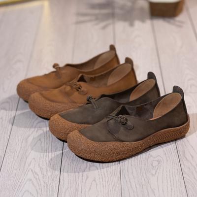 Женские туфли из первого слоя кожи, застежка ципао, ретро-стиль, женские туфли, ретро-стиль, матовая кожа, мягкая подошва, мягкая поверхность, одинарная туфля