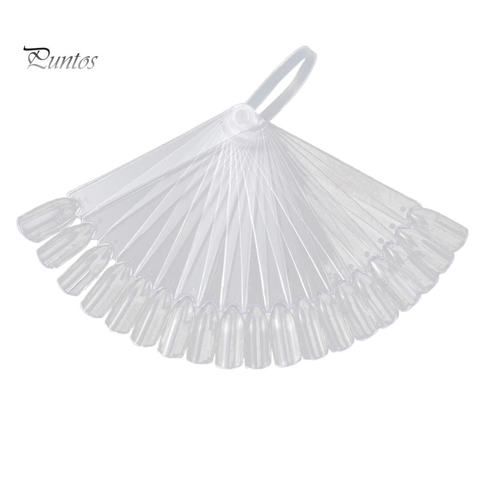 Puntos Nail Art 24Pcs Fan Shape Polish Color Card Practice Sample False Tips Display
