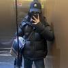 Черный пуховик женский 2024 новый зимний 90 белый утиный пух маленькая утолщенная куртка из слоеного хлеба