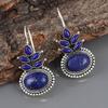 Ethnic Round Lapis Lazuli Earring Vintage Jewelry Water Droplets Dangle Earrings for Women