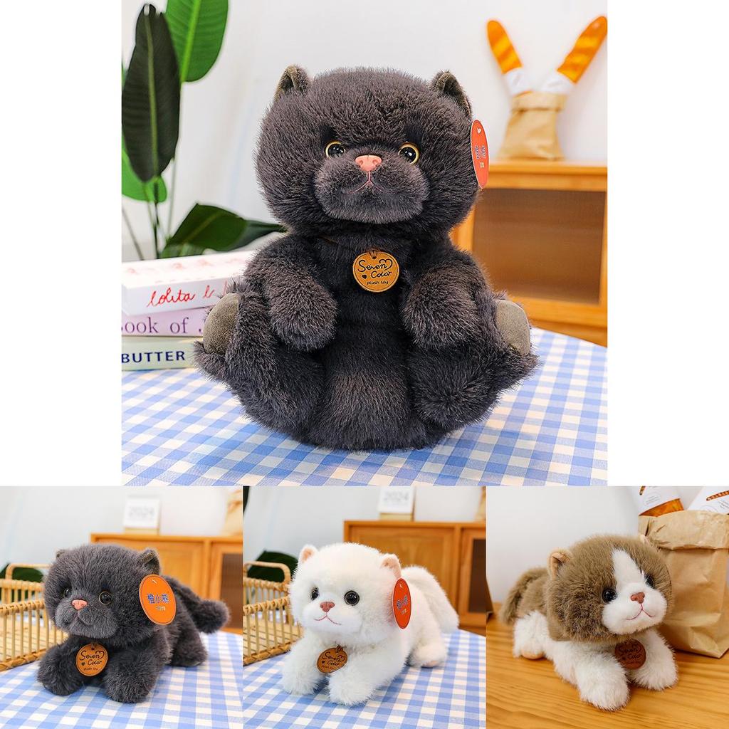 Adorable Plush Cat Toy Lovable Lazy Soft Doll With Short Fur For Kids And Collectors