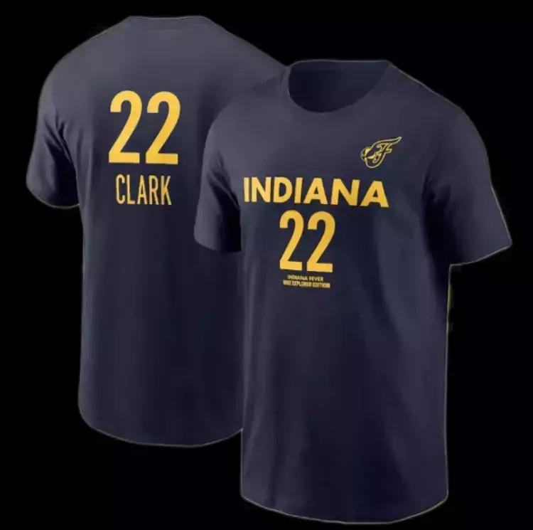 Кейтлин Кларк №22 Indiana Fever 2024 Имя игрока amp; Футболка с цифрой Унисекс Футболка