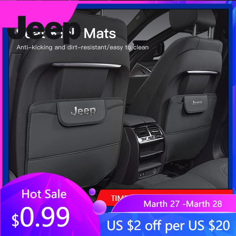 Для автомобиля Jeep Противогрязевой коврик Чехлы на сиденья автомобиля Защитные накладки на спинку для Jeep Grand Cherokee Wrangler JK Gladiator Compass Renega