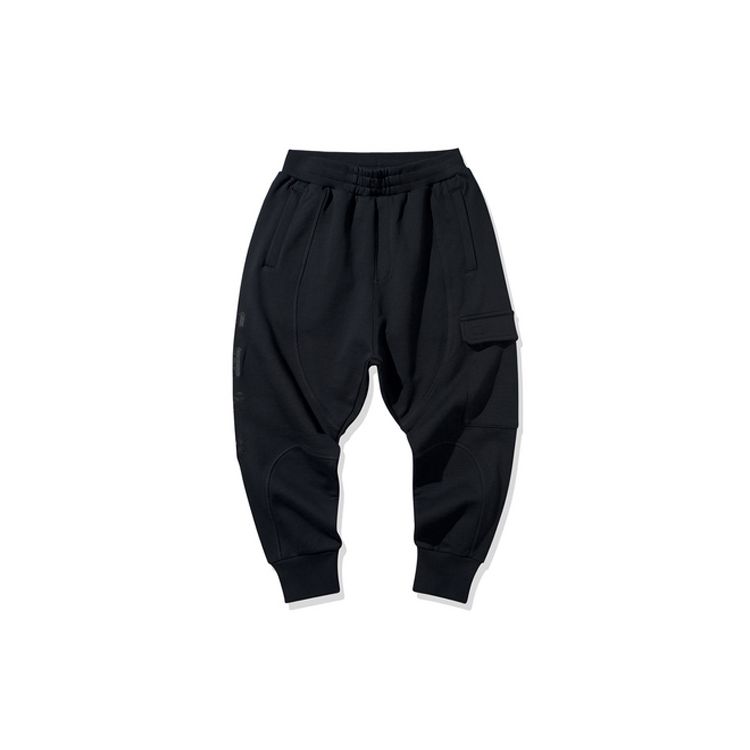 Li Ning Paris Fashion Week SS20 Series Cuffed Sweatpants Men Bottoms Black AKLQ301-1