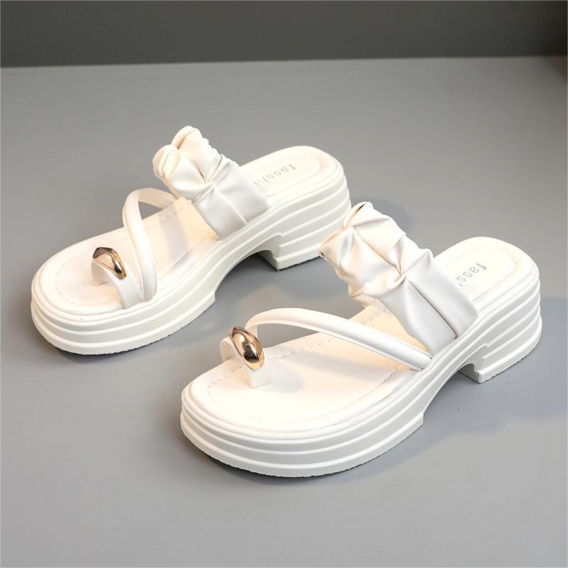 Women Fashion Sandals Summer New Breathable Comfortable Slippers Beach Girl Sandals French Flip Flops Platform Shoes Mujer