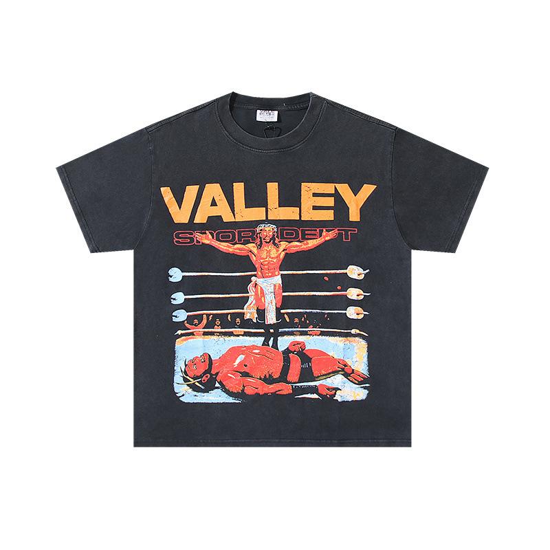 26 Cross-border foreign trade VALL Meichao high street retro washing water old direct injection hot diamond short sleeve pullover men's and women's 