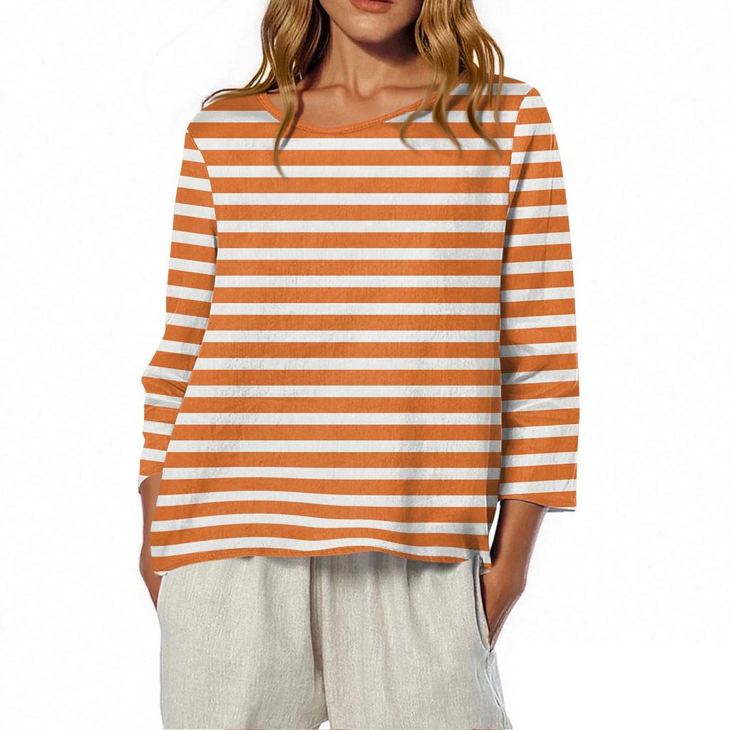 Женская футболка с круглым вырезом и рукавом 3/4 с принтом