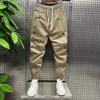 Мужские модные гаремные брюки на пуговицах с контрастной вставкой, весна 2023 - Повседневные, однотонные, свободного кроя