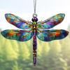 2D Dragonflies Decor Suncatcher Effect DragonFly Ornaments Stained Glass Effect For Christmas Tree Decoration (Radiant Prism)