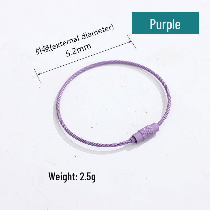 Candy Color Steel Wire Keychain Ring for DIY Jewelry Accessories