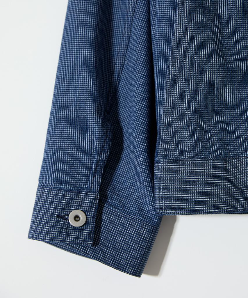Horlisun Liverty Denim Small Check Jacket Navy