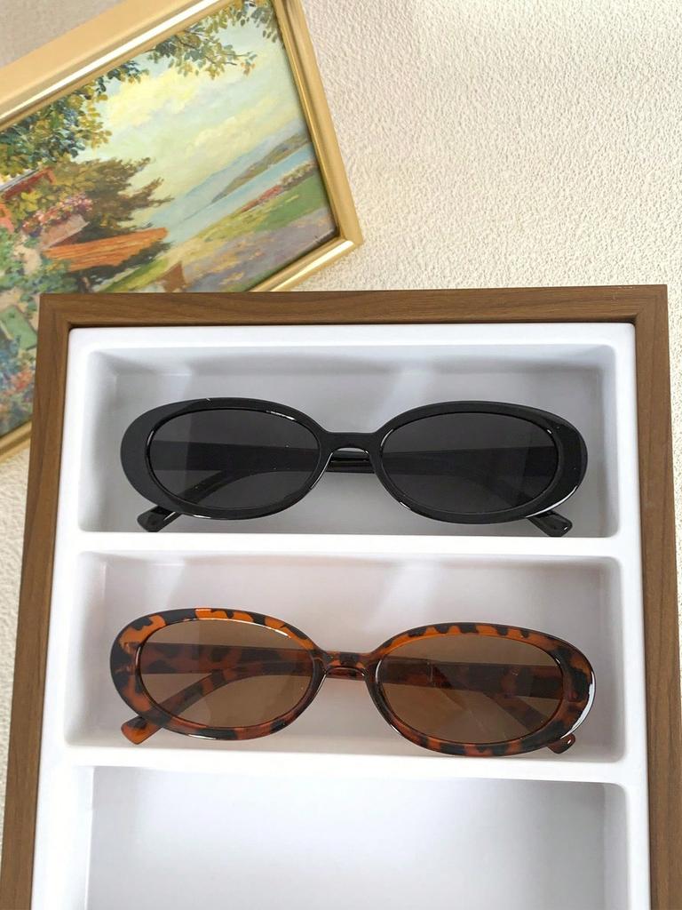 Бохо 2 пары Очки с овальной оправой под черепаховый панцирь Черные очки женские очки модные очки