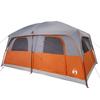 8 Person Family Tent Gray and Orange Waterproof