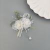 Свадебный браслет в лесном стиле с цветочным бантом из искусственного перала с кисточкой на груди поддельный цветочный декор на запястье