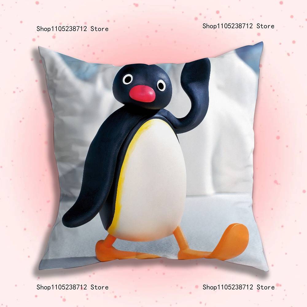 Смешная наволочка для подушки с пингвином P-Pingu для декора дивана, автомобиля, офиса, комнаты, печатная наволочка, декорации и чехол-защита