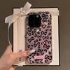 Pink Leopard Print Phone Case for IPhone 16 15 14 Pro Max 13 12 11 Pro Max16e 8 7 Plus SE XS XR X Tinfoil Pattern Cover
