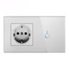 Smart Switch Socket Tempered Glass Panel Wall Mounted Touch Control Switch for Home Office
