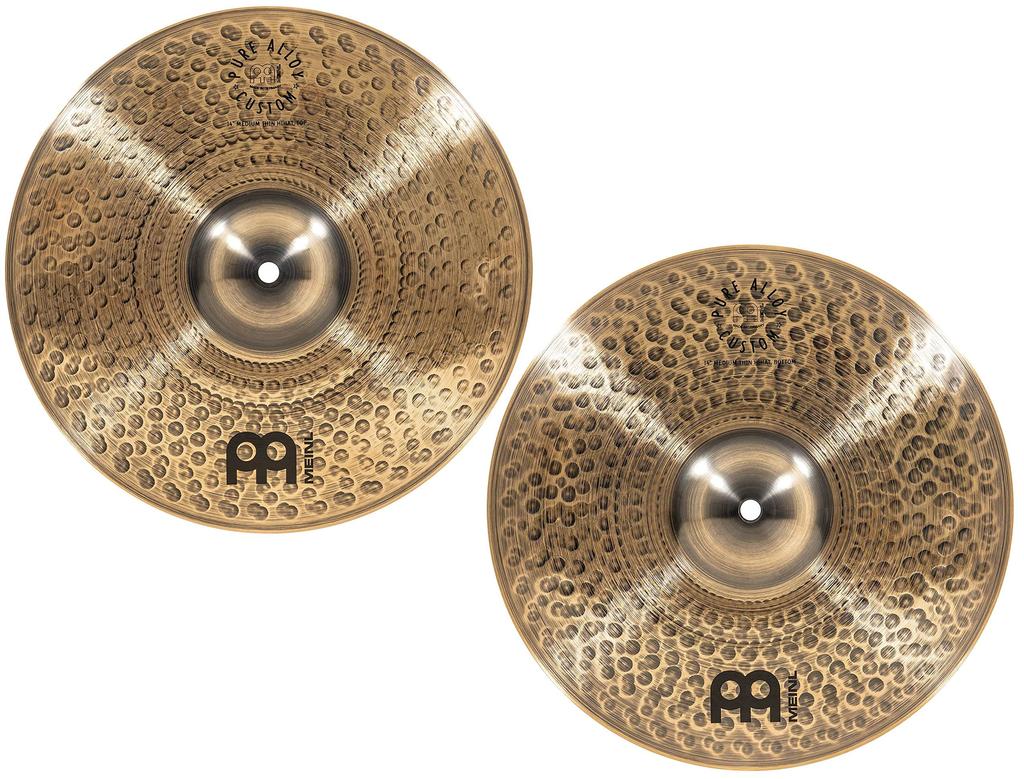 MEINL Cymbals Pure Alloy Custom Series Cymbals Medium Thin Hihat Pair PAC14MTH Hi-hat 14" []