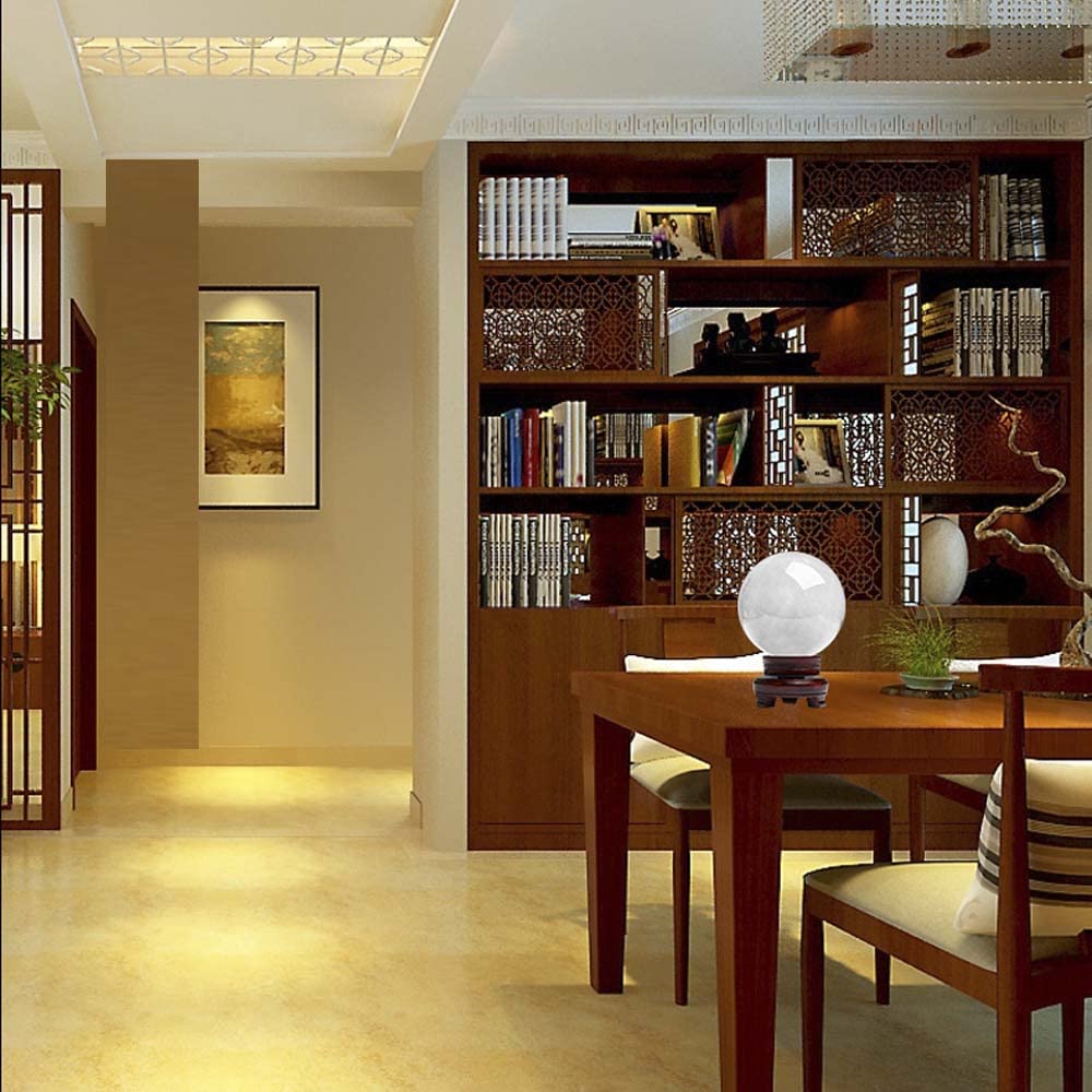 Кристалл Натуральный Круглый Белый Натуральный Фэн-шуй Украшение Вход Апрель Фэн-шуй Удача Сила Натуральный Хрустальный Шар с Подарком Шар, Кристалл, Шар,