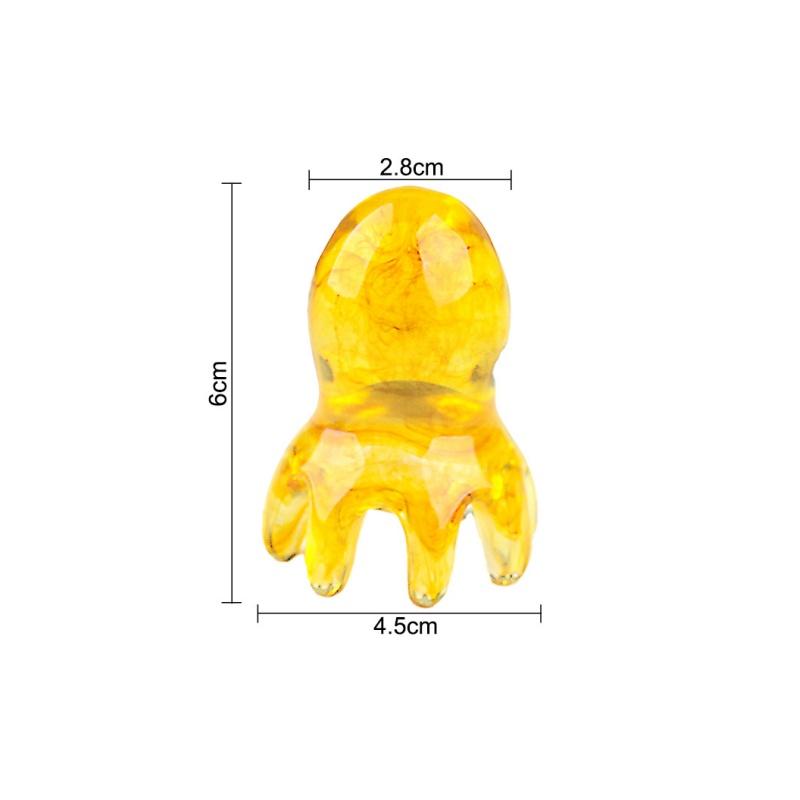 1 шт., расческа для акупунктурного массажа в форме головы осьминога с широкими зубьями, для спины, шеи и ручного глубокого массажа спины