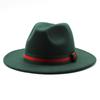 Big Eave Hat Fashion Flat Top Hat Men'S And Women'S Woolen Jazz Hat