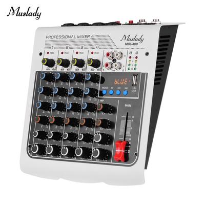 Muslady MIX-400 Профессиональный 6-канальный аудиомикшер, микшерный пульт, 3-полосный эквалайзер с задержкой реверберации